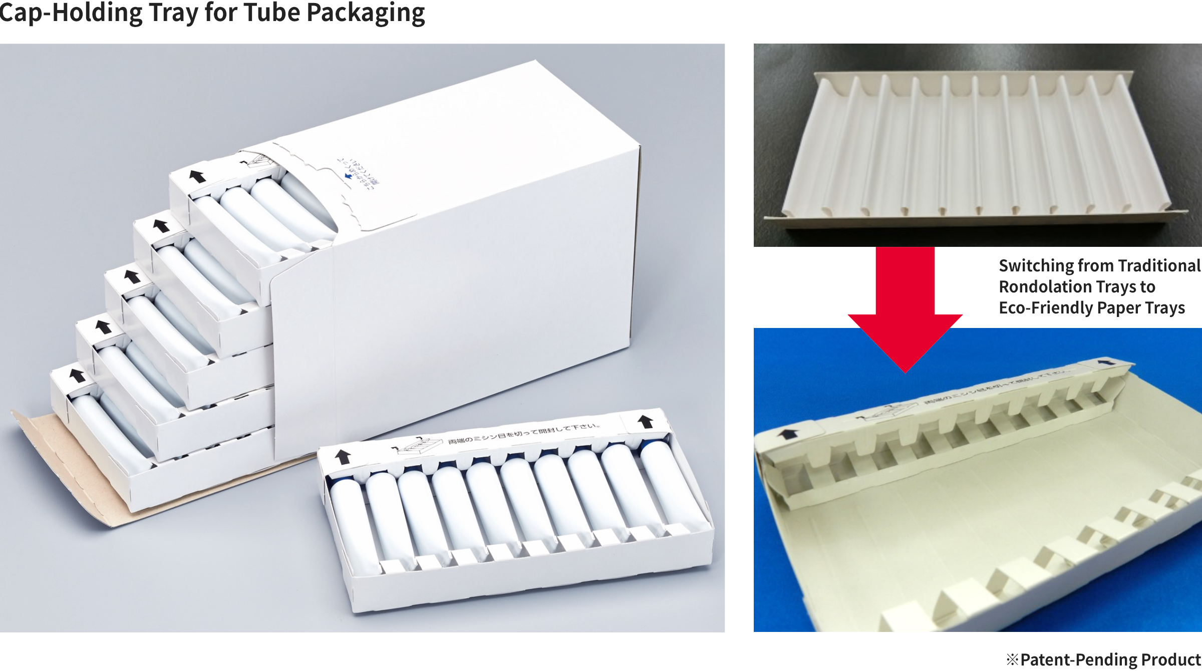 Cap-Holding Tray for Tube Packaging