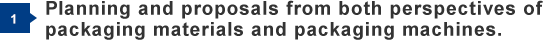 1) Planning and proposals from both perspectives of packaging materials and packaging machines.